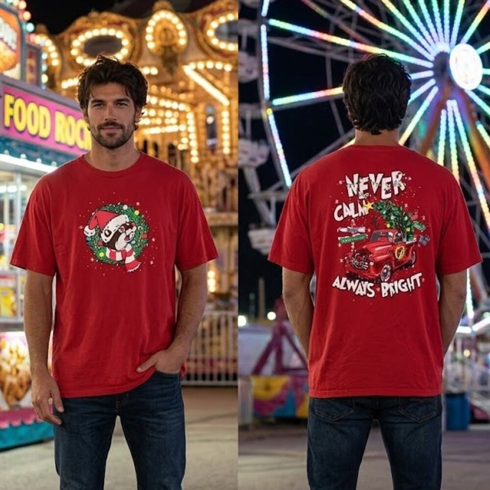 Buc-ee's Christmas Red Shirt Men's 3XL 54 Chest Holiday Beaver Logo Graphic Tee